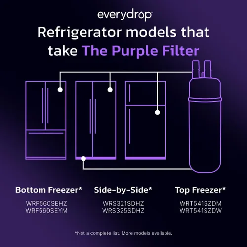 Vista 13 de Everydrop by Whirlpool - Filtro para refrigerador de hielo y agua 1, morado, EDR1RXD1