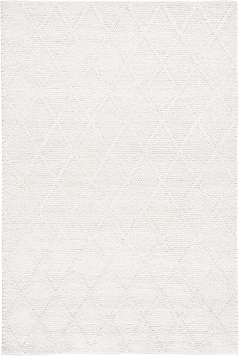 Vista 3 de SAFAVIEH Natura Collection - Alfombra de área de 5 x 8 pies, marfil y marfil, lana y viscosa hecha a mano, ideal para zonas de alto tráfico en sala