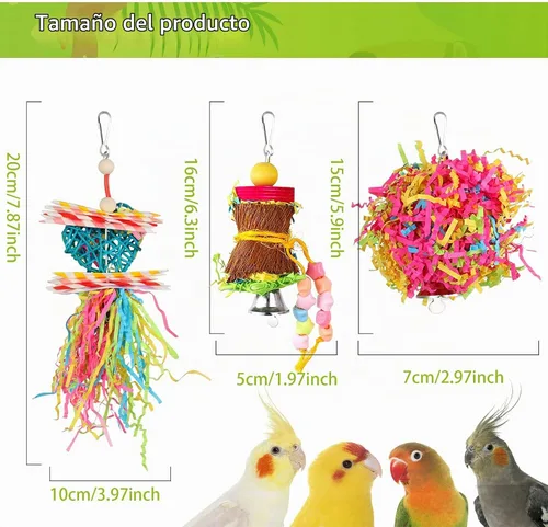 Vista 3 de YUEPET Paquete de 4 juguetes trituradores de pájaros, juguete de búsqueda