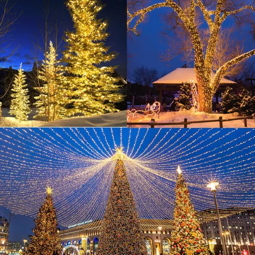 Vista 5 de Luces de Navidad para interiores y exteriores, tira de 200 luces LED para Navidad, de 23 m, con 8 modos, se puede conectar con otras tiras, Blanco
