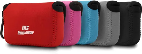 Vista 4 de MegaGear Funda de neopreno ultra ligera para cámara compatible con Panasonic Lumix DMC-ZS7 - Negro