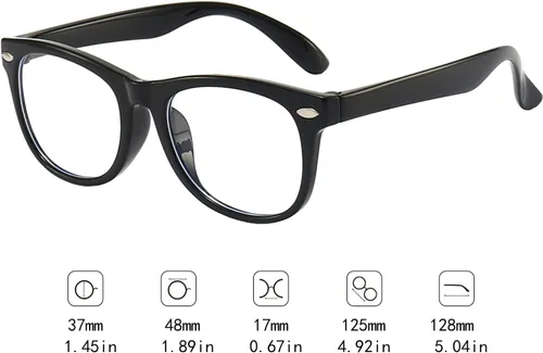 Vista 6 de FANNYGO 1 paquete de lentes de bloqueo de luz azul para niñas y niños, lentes de bloqueo de luz azul para computadora para niños de 3 a 11 años Negro