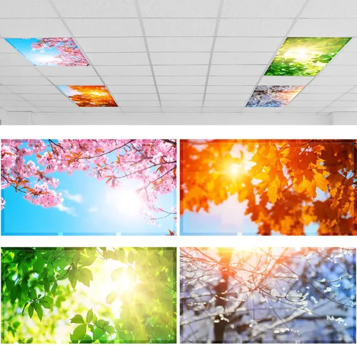 Vista 16 de ROCEEI Paquete de 4 cubiertas de luz fluorescente para luces de techo, 4 x 2 pies, cubiertas magnéticas de luz para aula, oficina, hogar, escuela