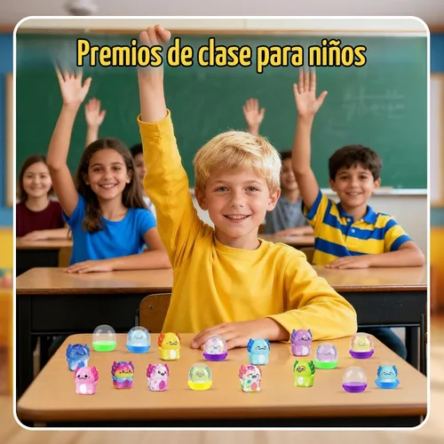 Vista 3 de Paquete de 40 juguetes blandos de ajolote con cápsulas, premios en el aula