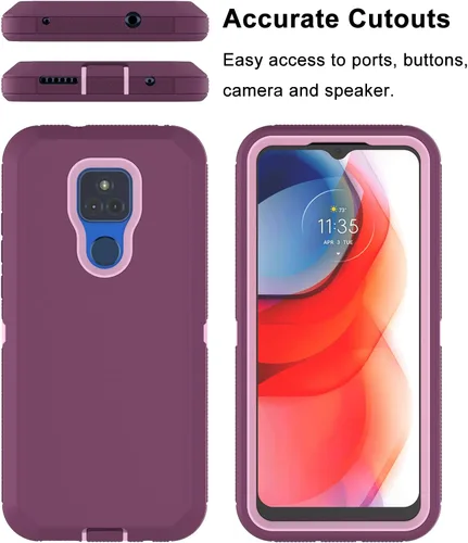 Vista 3 de Funda para Moto G Play, resistente armadura resistente contra caídas, a prueba de golpes, cubierta de plástico duro, parachoques de goma, funda