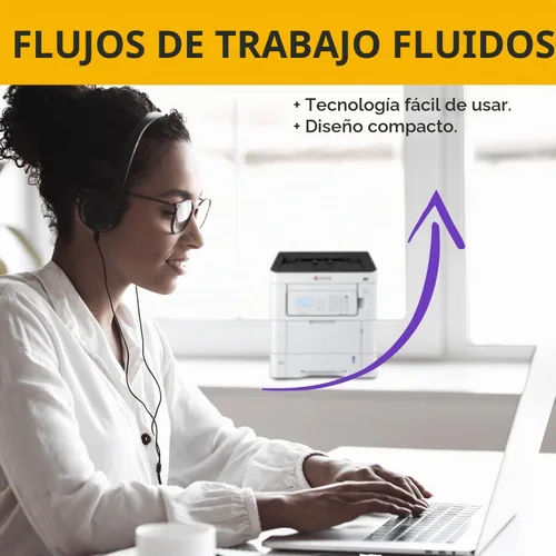 Vista 6 de Impresora láser a color KYOCERA ECOSYS PA3500cx 37 ppm, 1200 dpi, Ethernet Gigabit, pantalla LCD de 5 líneas con panel de control de teclas duras