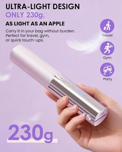 Vista 7 de Plancha de pelo inalámbrica, plancha plana con revestimiento de Rosa