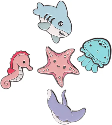 Vista 4 de 10 Pcs Sea Life Brooch Clothing Zinc Alloy Badge