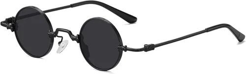 Vista 7 de J&L Glasses Gafas de sol redondas Steampunk estilo círculo Hippie Gafas Marco de metal 8087