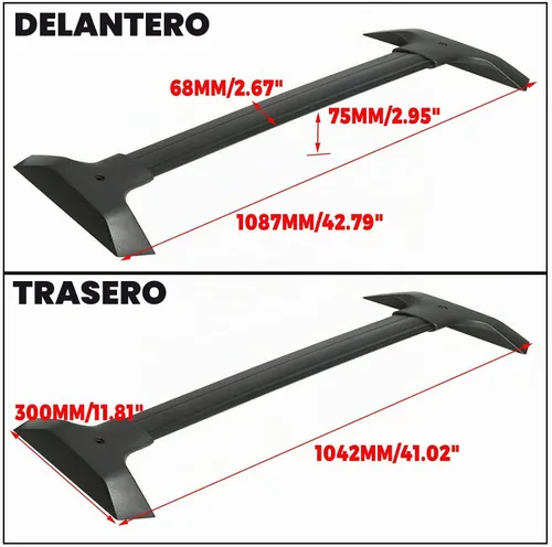 Vista 2 de ECOTRIC - Barras transversales de techo de aluminio compatibles con portaequipajes de techo superior Chevy Traverse 2009-2017 (1 par). Los canales