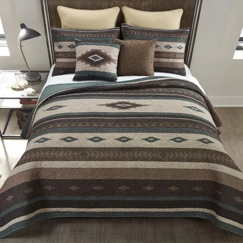 Vista 13 de Donna Sharp 25 Suroeste (Apache, Queen Set) Incluye edredón y dos fundas de almohada, lavable a máquina