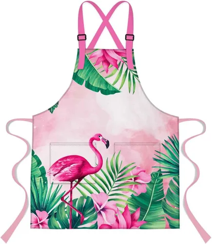 Vista 9 de Vegetable Apron,with 2 Pockets and Adjustable Shoulder Straps 33.4x27.5 In Azul