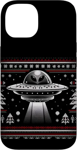 Vista 4 de Lindo alienígena OVNI Navidad Ugly Sweater Pijamas Caso para iPhone 16