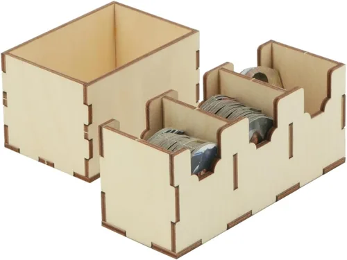 Vista 6 de The Broken Token Arkham Horror - Organizador de juegos compatible con 3ª edición, caja de almacenamiento de madera de abedul con bandejas