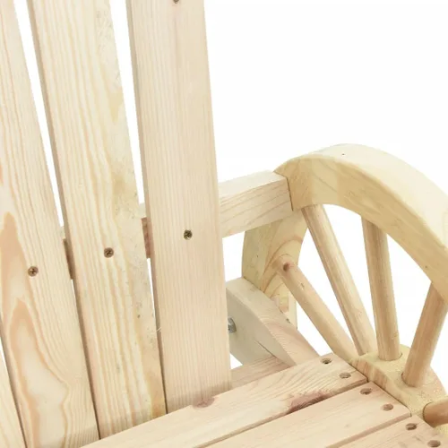 Vista 8 de Garden Adirondack Chair, Natural Solid Fir Wood Outdoor Patio Furniture for Balcony, Classic Rustic Design, Weather-Resistant Seating for Adults