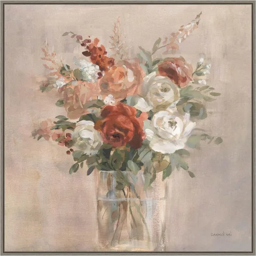 Vista 12 de Amanti Art Lienzo enmarcado para pared, 16 x 16 pulgadas, ramo de rojizo de Danhui Nai, lienzo enmarcado para pared, obras de arte de flores
