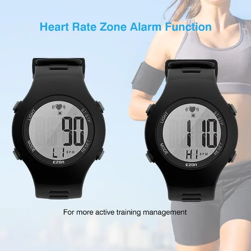 Vista 5 de EZON Heart Rate Monitor Chest Strap and Digital Watch,5ATM Waterproof Fitness Tracker with HRM,Calories Burned,Stopwatch and Hourly Chime - Ideal