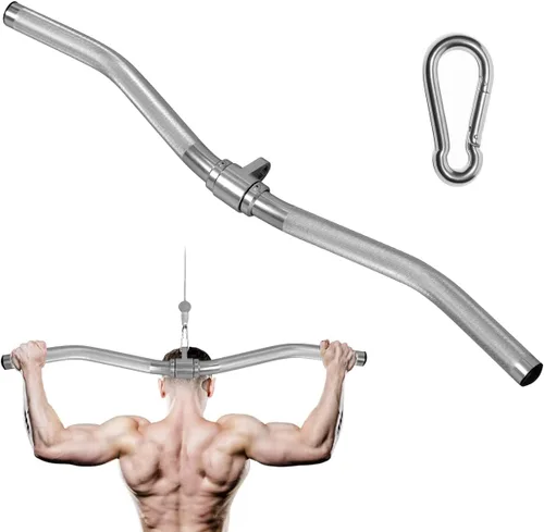 Vista 9 de Accesorio para máquina de cable, barra de tracción LAT, barra recta de tríceps de aluminio ligera, barra V, accesorios de tracción LAT, accesorios