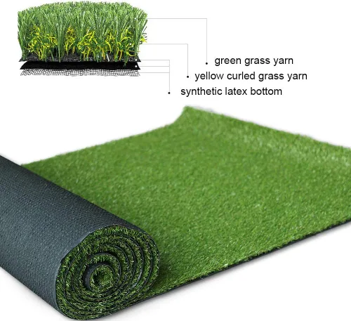 Vista 5 de Alfombra de césped artificial realista de 0.8 pulg, césped sintético para interior y exterior, para jardín, césped para mascotas, alfombra de césped
