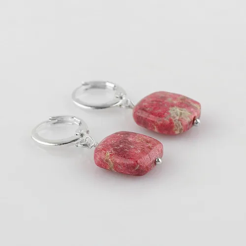 Vista 21 de Aretes de aro de cristal afganita natural Piedras afganas de alto grado Aretes chapados en plata Gota lisa Joyas de piedras preciosas hechas