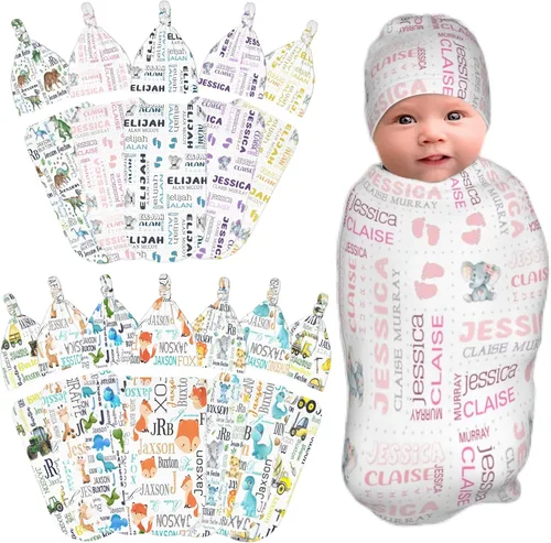 Vista 9 de Manta personalizada para bebé y niño con nombre, mantas de bebé personalizadas para niñas y niños con nombre, artículos personalizados para bebés