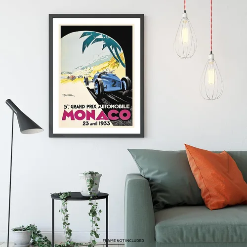 Vista 7 de Grand Prix de Mónaco 1933 - Impresión artística vintage de carreras – Arte de pared de coche clásico, póster retro de carreras de automóviles