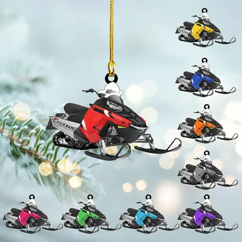 Vista 17 de Zapatos de motos de nieve personalizados personalizados adorno de Navidad de acrílico para amantes de motos de nieve (SM 1)