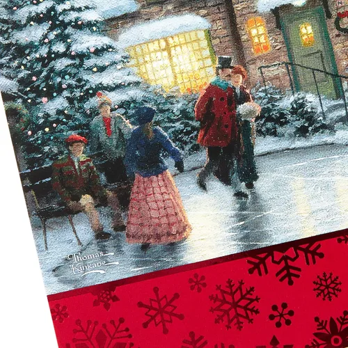 Vista 5 de Hallmark Thomas Kinkade - Tarjetas de Navidad en caja, patinaje sobre hielo (40 tarjetas y sobres)