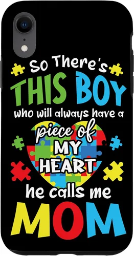 Vista 24 de iPhone 16 Boy Calls Me Mom Heart - Funda de concientización sobre el autismo