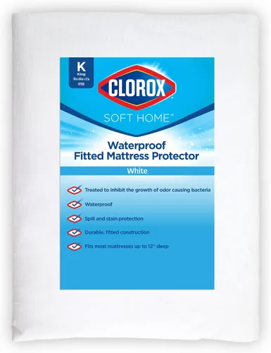 Vista 16 de Clorox Protector de colchón ajustable impermeable, vinilo impermeable, protección duradera contra derrames y manchas, cierre con cremallera