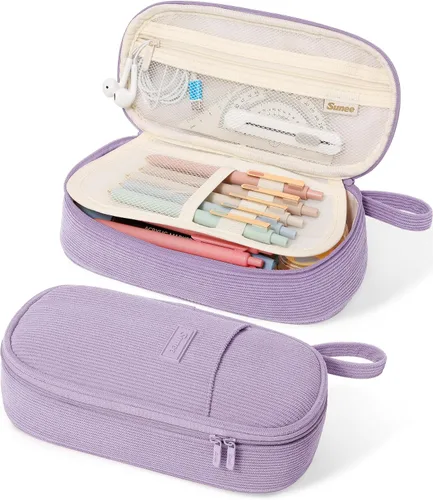 Vista 9 de Estuche Lindo para Lápices SUNEE, Funda Estética para Bolígrafos, Bolsa Grande para Lápices de Color con Cremallera, Almacenamiento y Organizador