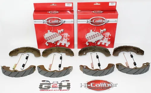 Vista 2 de (4 juegos) ZAPATAS DE FRENO Y TRASEROS DE CALIDAD RANURADAS Y MUELLES PARA Kawasaki MULE 3010 Diesel & Diesel Trans 4X4 KAF 950 2003-2008
