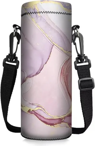 Vista 11 de ToLuLu Funda para botella de agua, funda de neopreno aislada para botella de agua, 25.4 fl oz, 33.8 fl oz, con correa de hombro ajustable