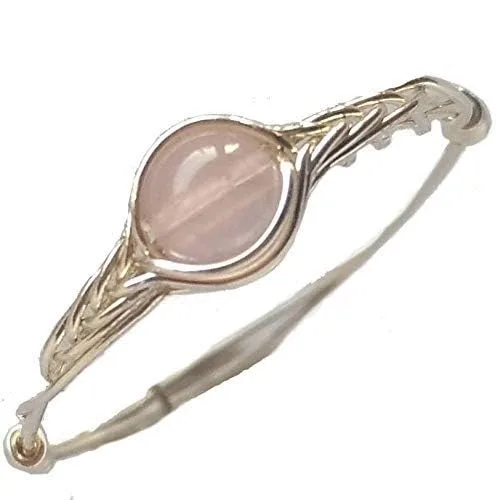 Vista 4 de Genuine Rose quartz ring sterling silver rings for women chakra healing crystals handmade by GRB ROY