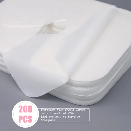Vista 3 de 200 fundas desechables de algodón de grado médico, fundas para reposacabezas para mesas de masaje, sillas de masaje de 14.17 x 10.6 pulgadas