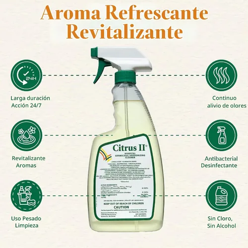 Vista 5 de Citrus II Limpiador desodorante germicida, botella de 22 onzas (sin rociador)