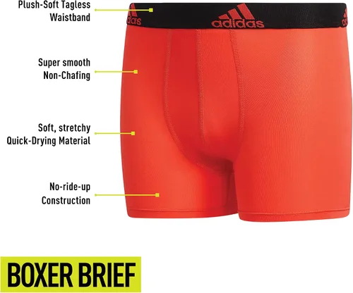Vista 2 de adidas Calzoncillos tipo bóxer de rendimiento para niños (paquete de 4)