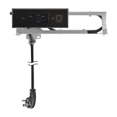 Vista 11 de Docking Drawer Toma de corriente con cuchilla en el cajón, apagado de seguridad integrado, (2) USB-A y (2) 15 amperios de CA, negro