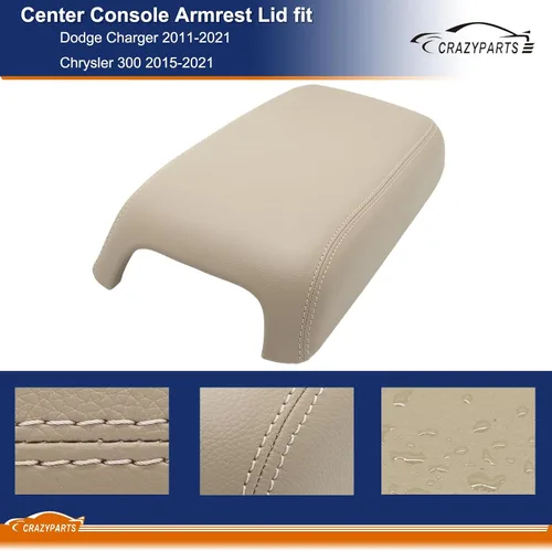 Vista 2 de CRAZYPARTS Tapa de reposabrazos de consola central compatible con Dodge Charger 2011-2021 Chrysler 300 2015-2021 Reemplaza# 1VT06DX9AI 1VT06DX9AH