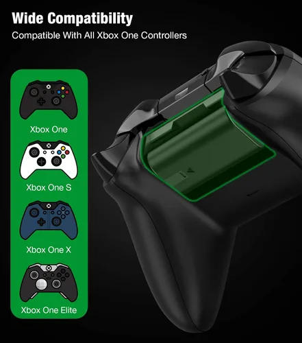 Vista 6 de Cargador recargable de batería con control Xbox One con batería Xbox One Series X de 4 x 1200 mAh, kit de accesorios de carga Xbox para Xbox One