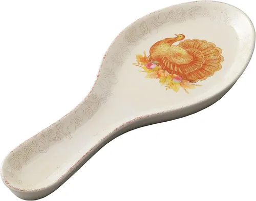 Vista 10 de UP ware - Soporte para cuchara de melamina con diseño floral de conejito para estufa, encimera de cocina y mesa de comedor, 9.625 pulgadas Floral