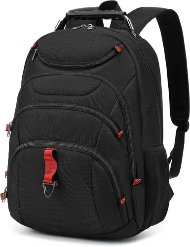 Vista 29 de Mochila para laptop Boavan para hombres (Negro, 15.6), Rosa(Amour Pink), Elegante