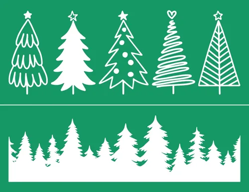 Vista 11 de DGAGA Plantillas de pantalla de seda autoadhesivas de Navidad con pasta de tiza, 17 unidades, plantilla de impresión de pantalla de invierno, pasta