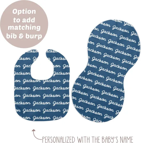 Vista 6 de Girls Love A Monogram Se envía al día siguiente- Mantas personalizadas azules para bebé niño con nombre - Impreso en Estados Unidos - Manta