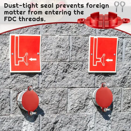 Vista 6 de Xuhal 8 tapas de conexión del departamento de bomberos, cubierta de aluminio Fdc de 2-1/2 pulgadas con tornillos para accesorios externos de Fdc