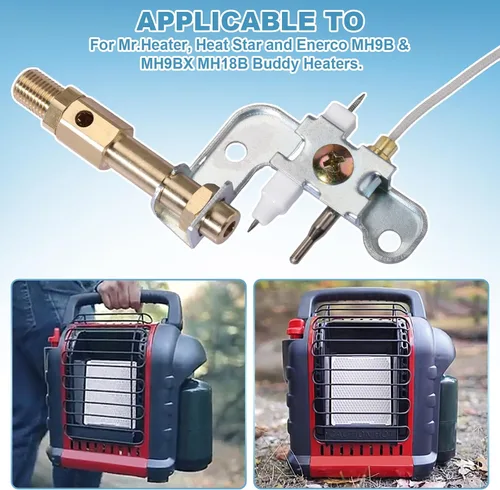 Vista 3 de 78422 F278527 Calentador Termopar Piloto Asamblea para portátil ODS Mr.Heater Big Buddy MH18B MH9B MH9BX y para calentador Dewalt