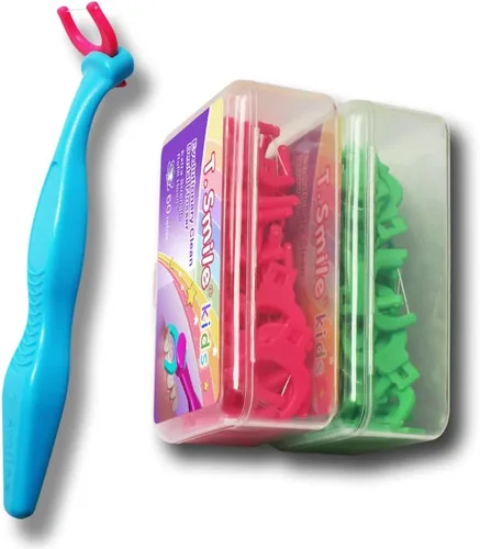 Vista 9 de T.Smile Cabezas de recambio de hilo dental evolutivo para niños, tamaño infantil, sin fluoruro, para edades de 3 años en adelante