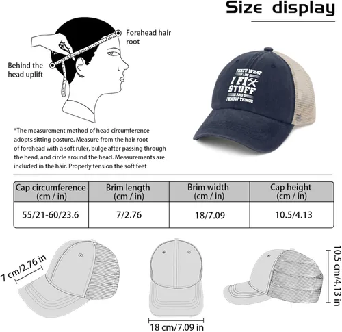 Vista 7 de I Fix Stuff & Know Things Hat for Men - Cool & Funny