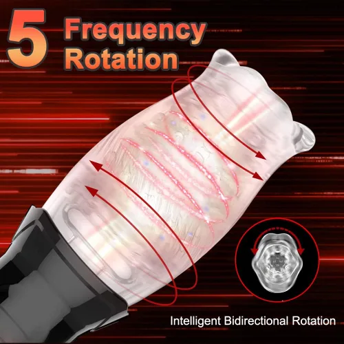 Vista 2 de Masturbadores masculinos, juguetes sexuales de bolsillo para hombres, masturbador masculino con 10 modos de vibración y 5 modos de rotación, vagina