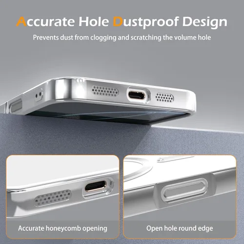 Vista 8 de IAIYOXI Funda magnética transparente para iPhone 7 con protección completa de lente de cámara, compatible con MagSafe, funda de teléfono de TPU